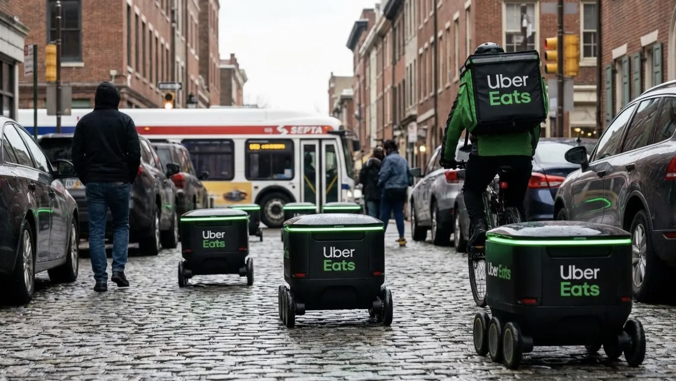 费城街头新景象：移动“冷藏箱送餐小哥”闪亮登场，Uber Eats机器人配送上线！免小费！