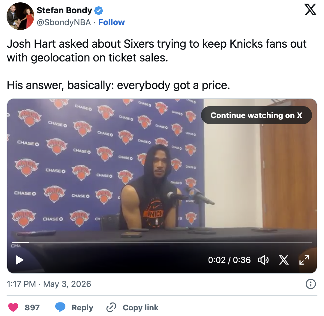 握草，美国还讲户口？！今夜8点NBA季后赛：76人大战尼克斯！费城球票限费城人购买，大帝怒喊：票别卖给纽约人！