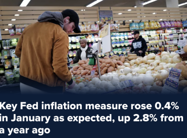 美联储关注的主要通胀指标年率2.8%，符合预期