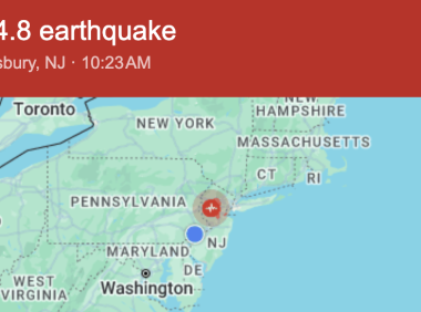 刚刚!美国东海岸发生4.8级地震!费城新泽西等地都有震感!