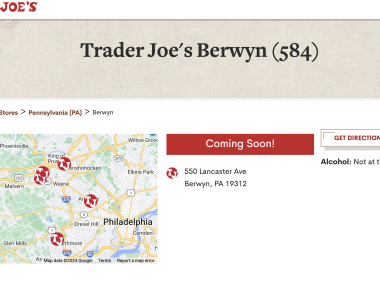 Trader Joe’s 将在费郊Berwyn开设第二家店